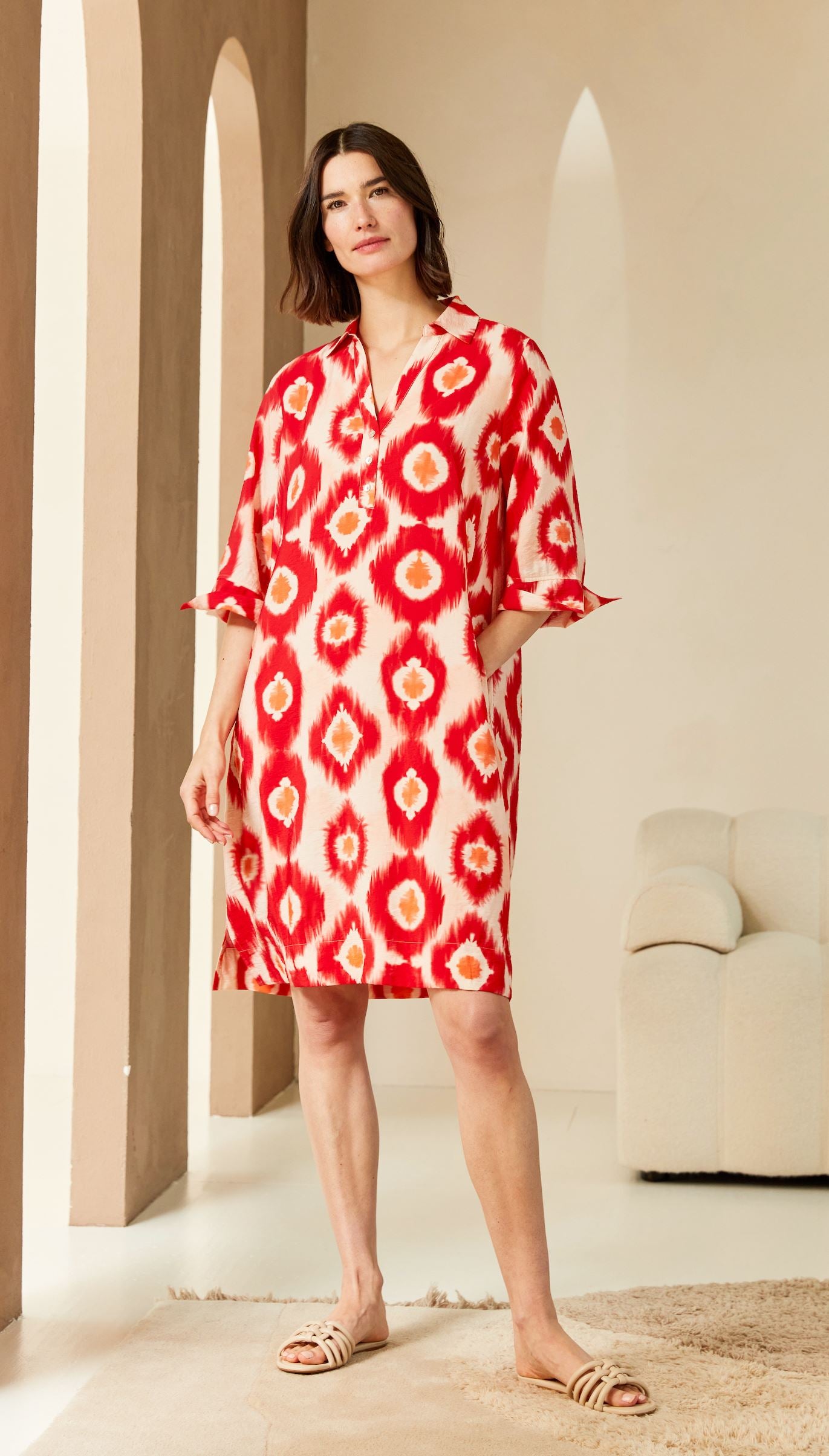 Red Ikat Dress